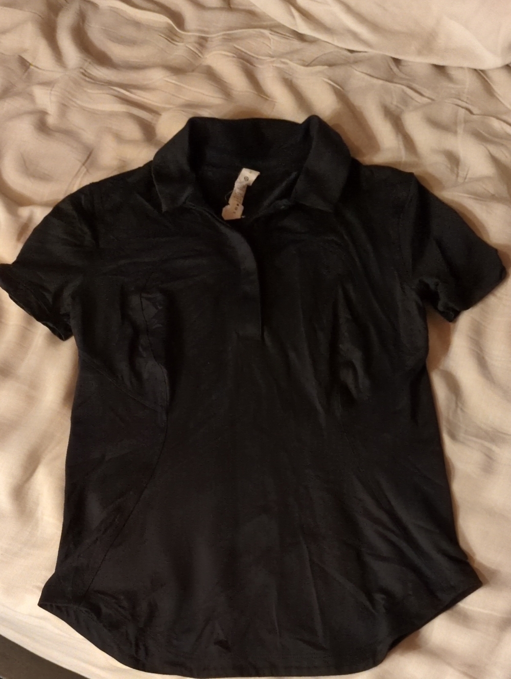 Lululemon Quick Dry Black Women’s Polo Top - Classic Short Sleeve